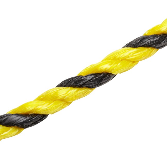 Corda in polipropilene L 25 m x Ø 6 mm giallo e nero al pezzo - 1