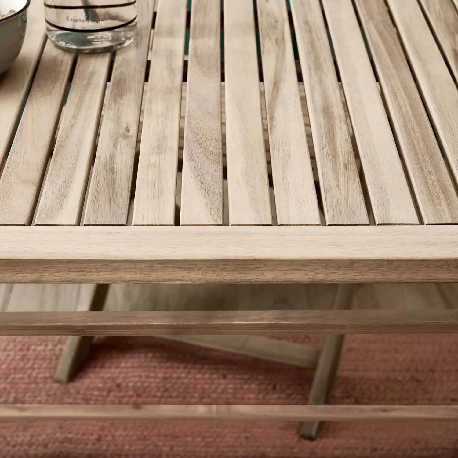 Tavolo da giardino rettangolare Solis NATERIAL con piano in legno L 70 x L 114 cm - 3