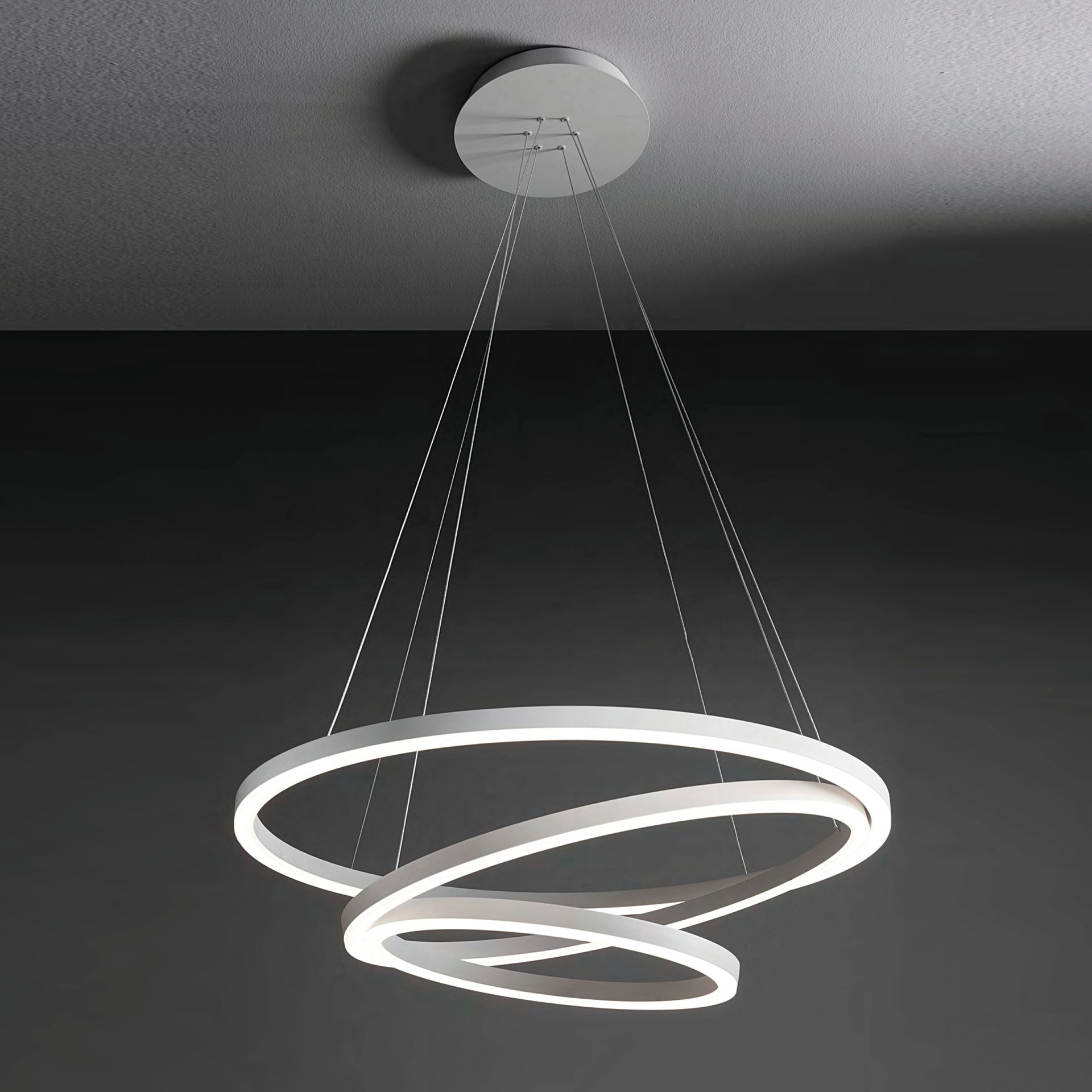 Lampadario Moderno Hurricane Led Integrato Bianco