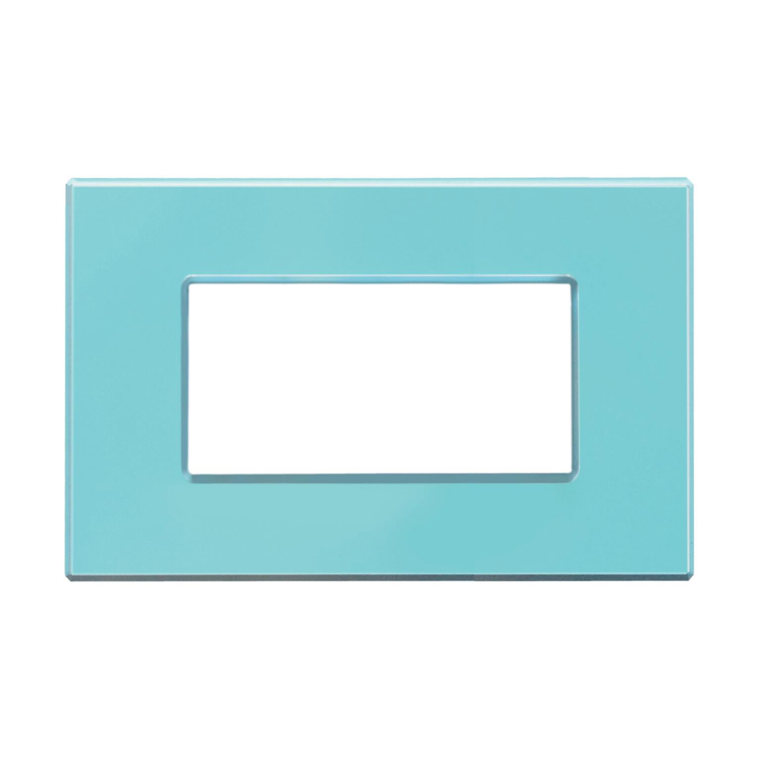 Placca singola Plana CAL 4 moduli azzurro pastello