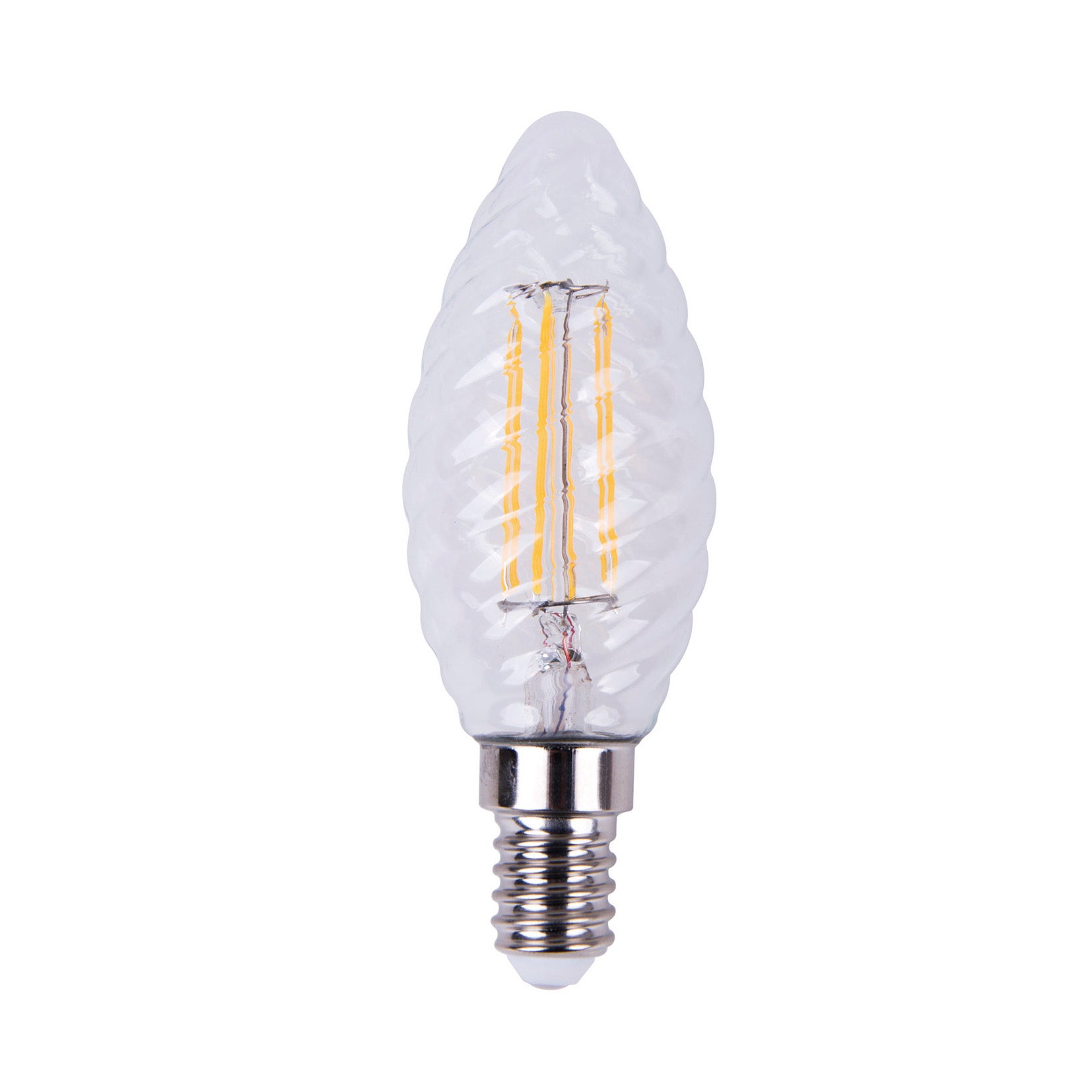 Lampadina LED Filamento E14 Torciglione Trasparente Luce Calda 4 5W 470LM Equiv 40 W 360