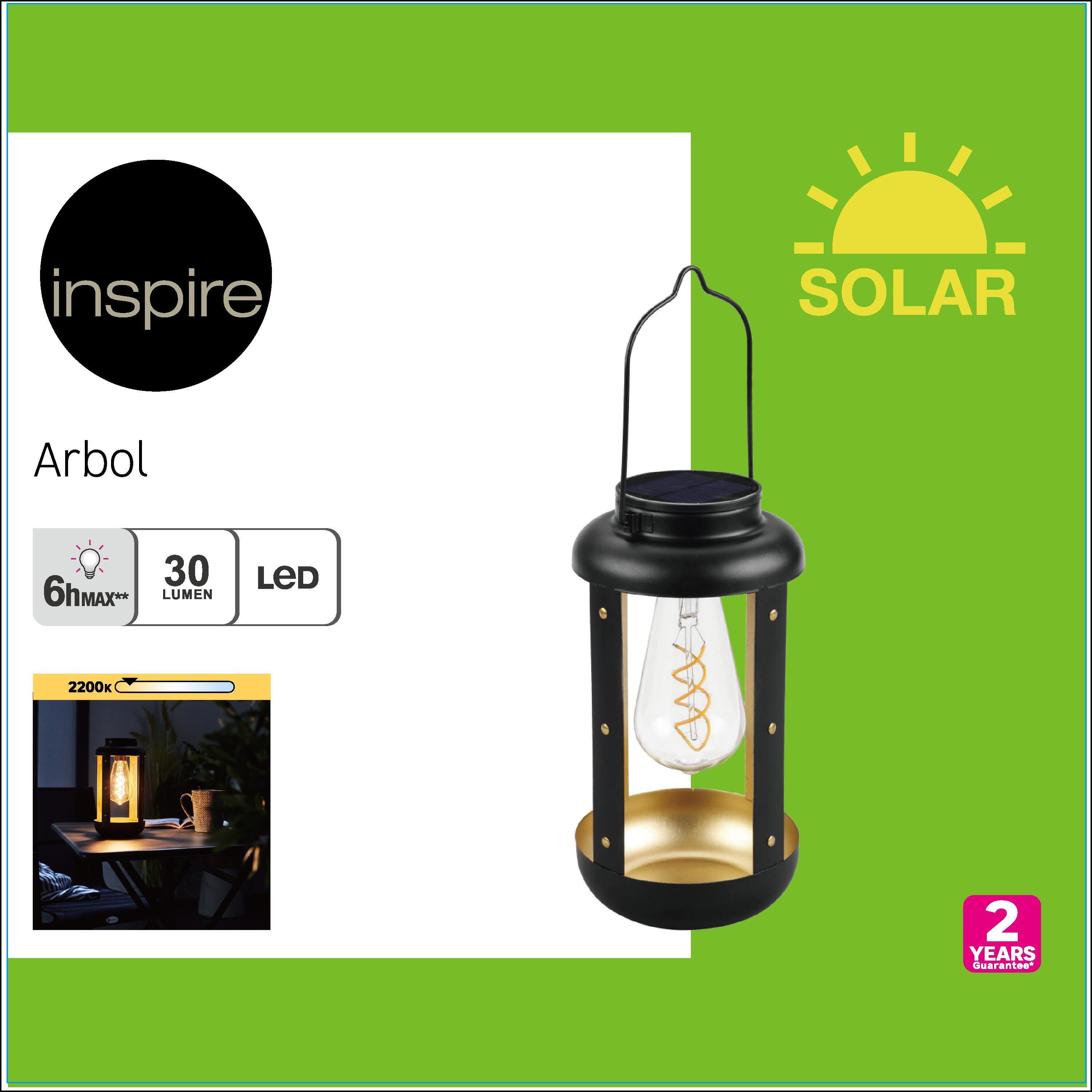 Lampada solare Arbol, in acciaio, luce bianco caldo, 30LM IP44 INSPIRE - 10