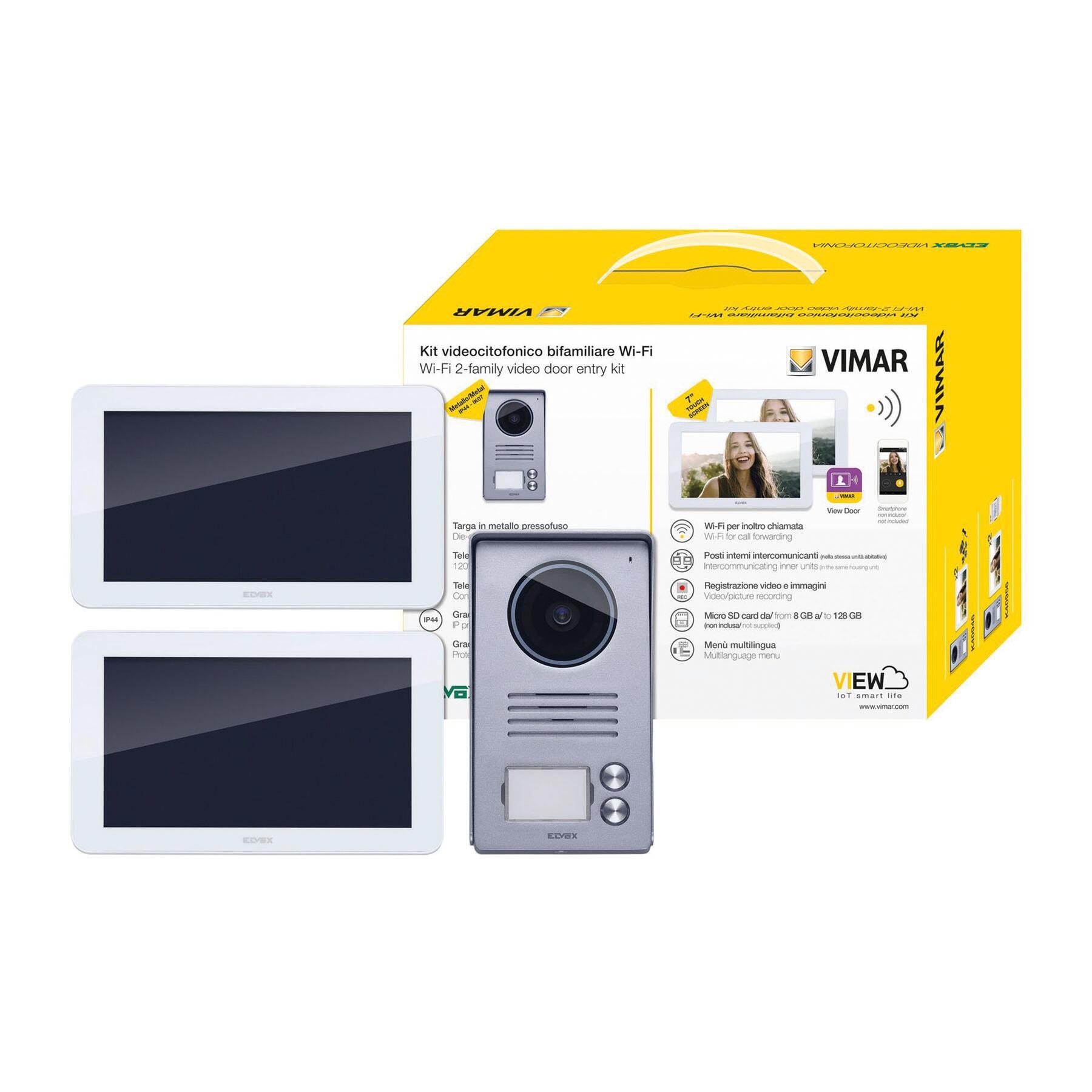 2 FILI WIFI con APP VIMAR ELVOX K40507/M KIT videocitofono a colori monofam 