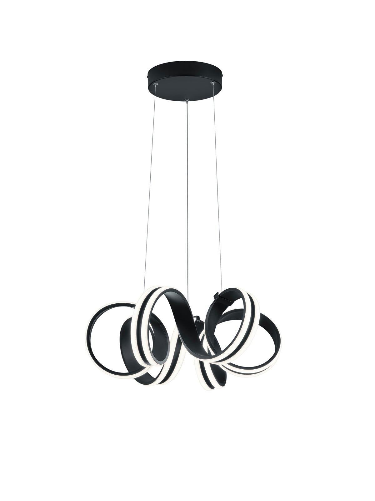 Lampadario Moderno CARRARA SOSPSNSIONE NERA LED integrato nero, in metallo, D. 55 cm, L. 150 cm