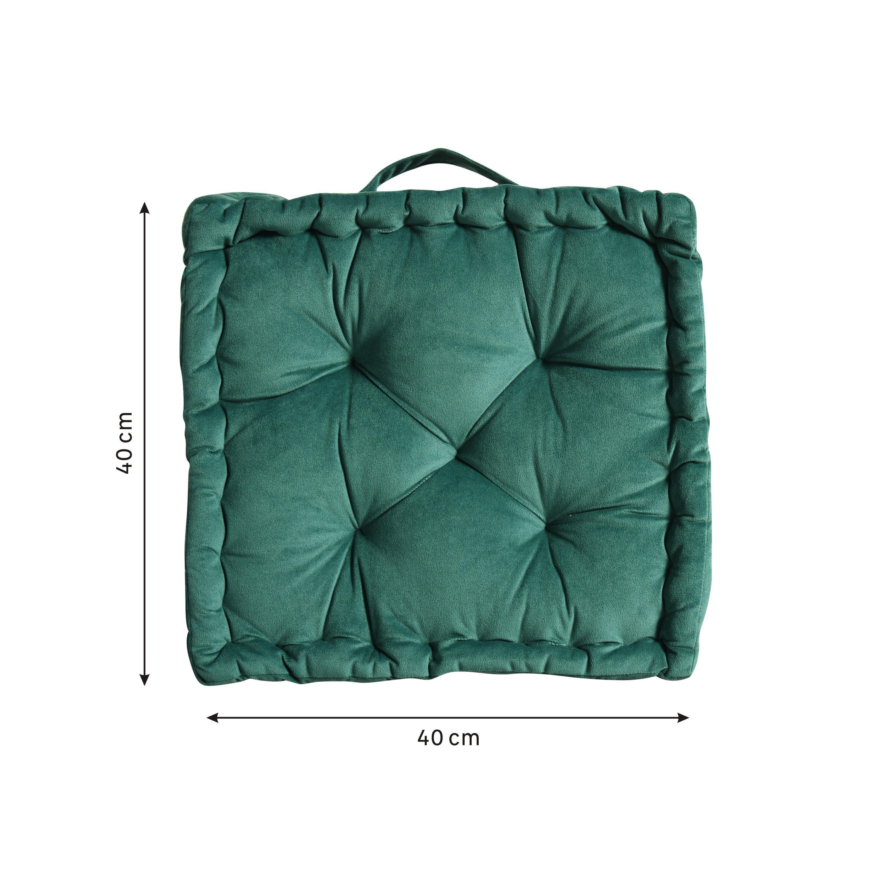 Cuscino da pavimento INSPIRE Velvet verde 40x40 cm Ø 0 cm - 4