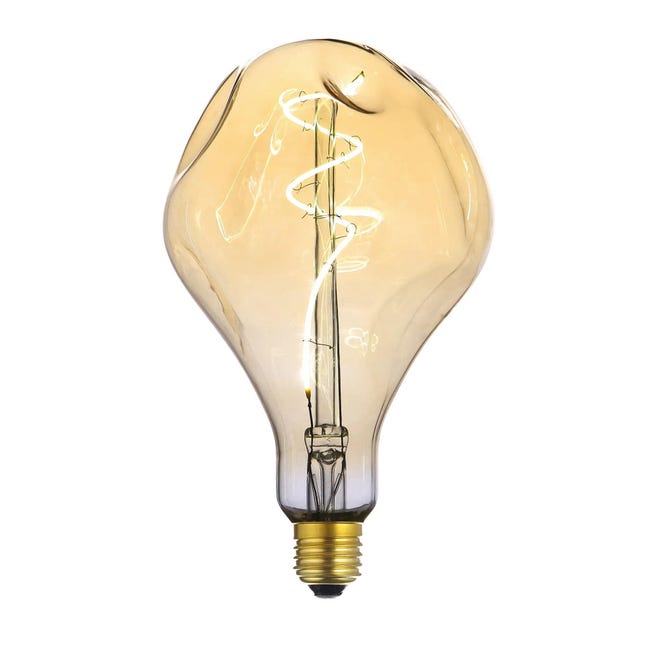 Lampadina decorativa LED filamento, Small pear, E27, Pera, Ambra, Luce calda, 6W=260LM (equiv 6 W), 270° dimmerabile, ON - 1