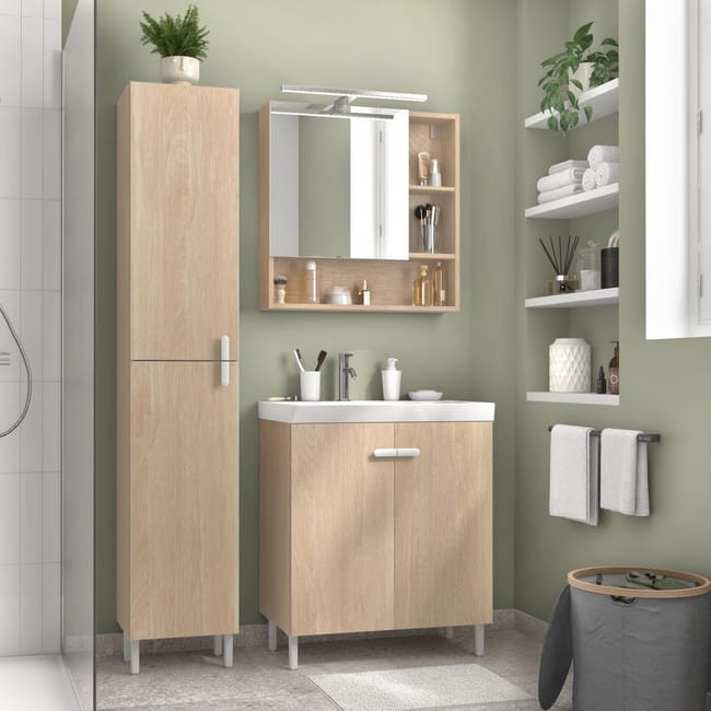 Mobile Bagno Easy Rovere L 70 Cm Leroy Merlin Mobili Da Bagno E Specchi Leroy Merlin