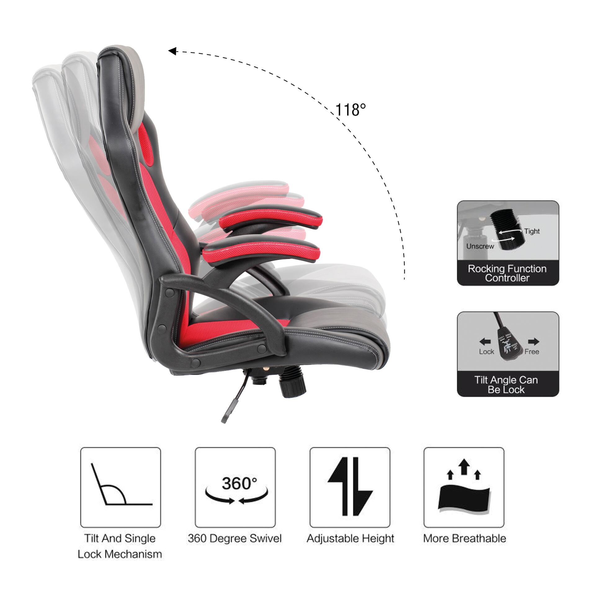Sedia Ufficio Ergonomica Stilsedie Mod. Torino – Rossa, Con Braccioli Fissi, Seduta E Schienale Regolabili, Made In Italy