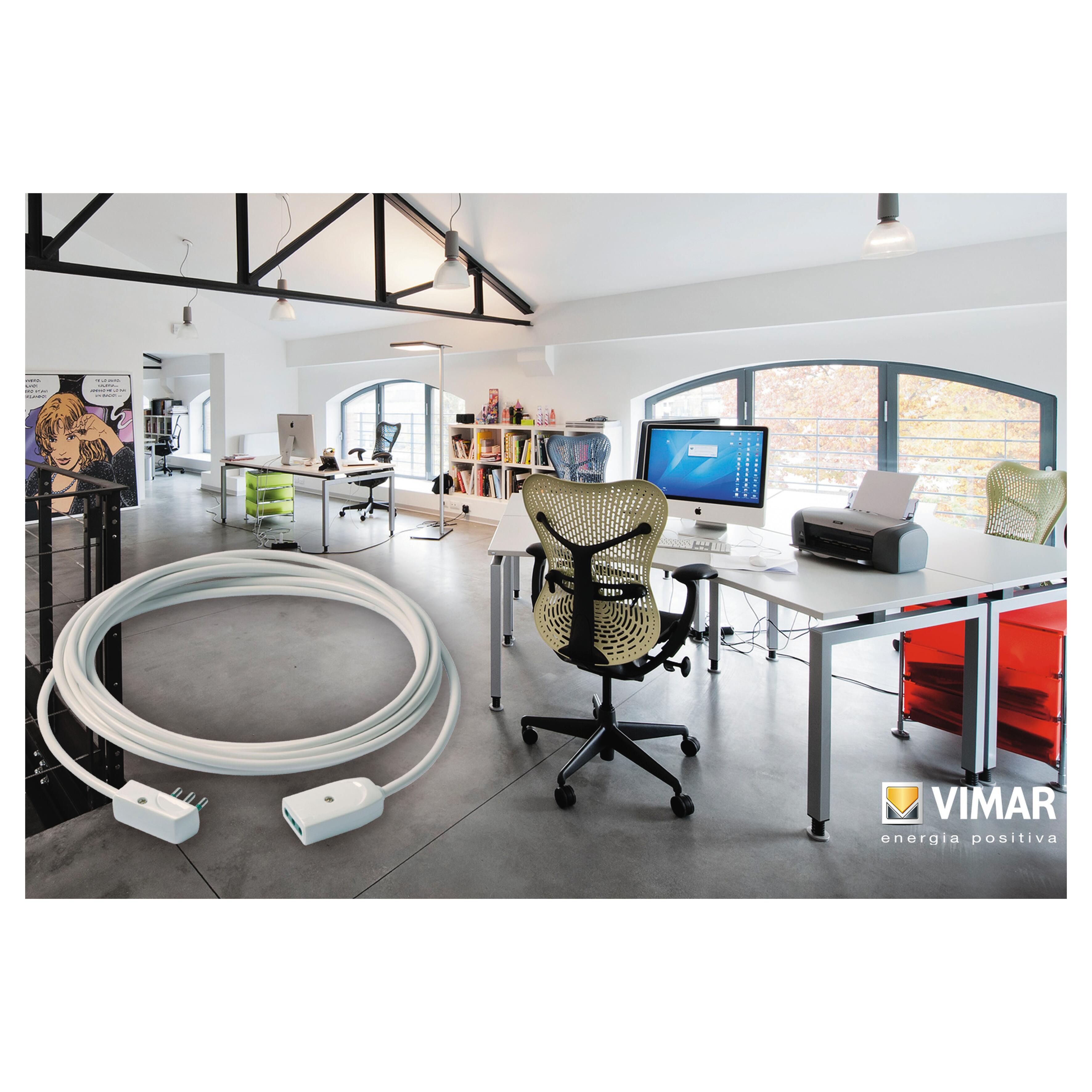 Vimar Prolunga Universale 10 M - Cavo 3G1,5 Mm², Spina SPA17, Bianco - Foto 2