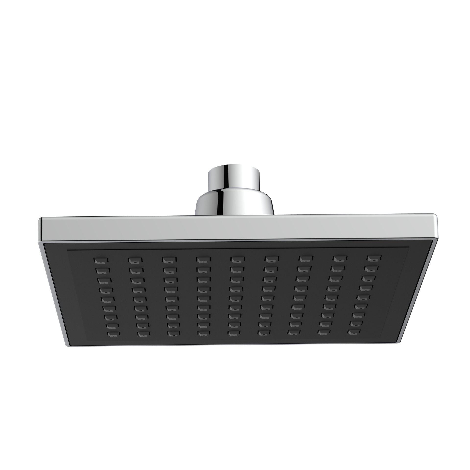 Soffione doccia Square 15 x 15 cm in abs argento - nero cromato