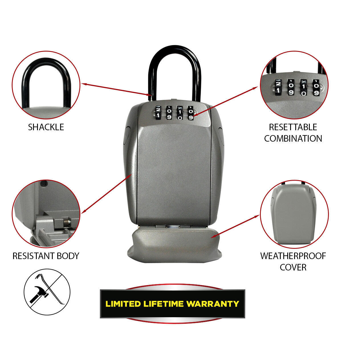 Cassetta di sicurezza per chiavi MASTER LOCK 5414EURD da appendere 10.5 x 13.5 x 4.6 cm - 4