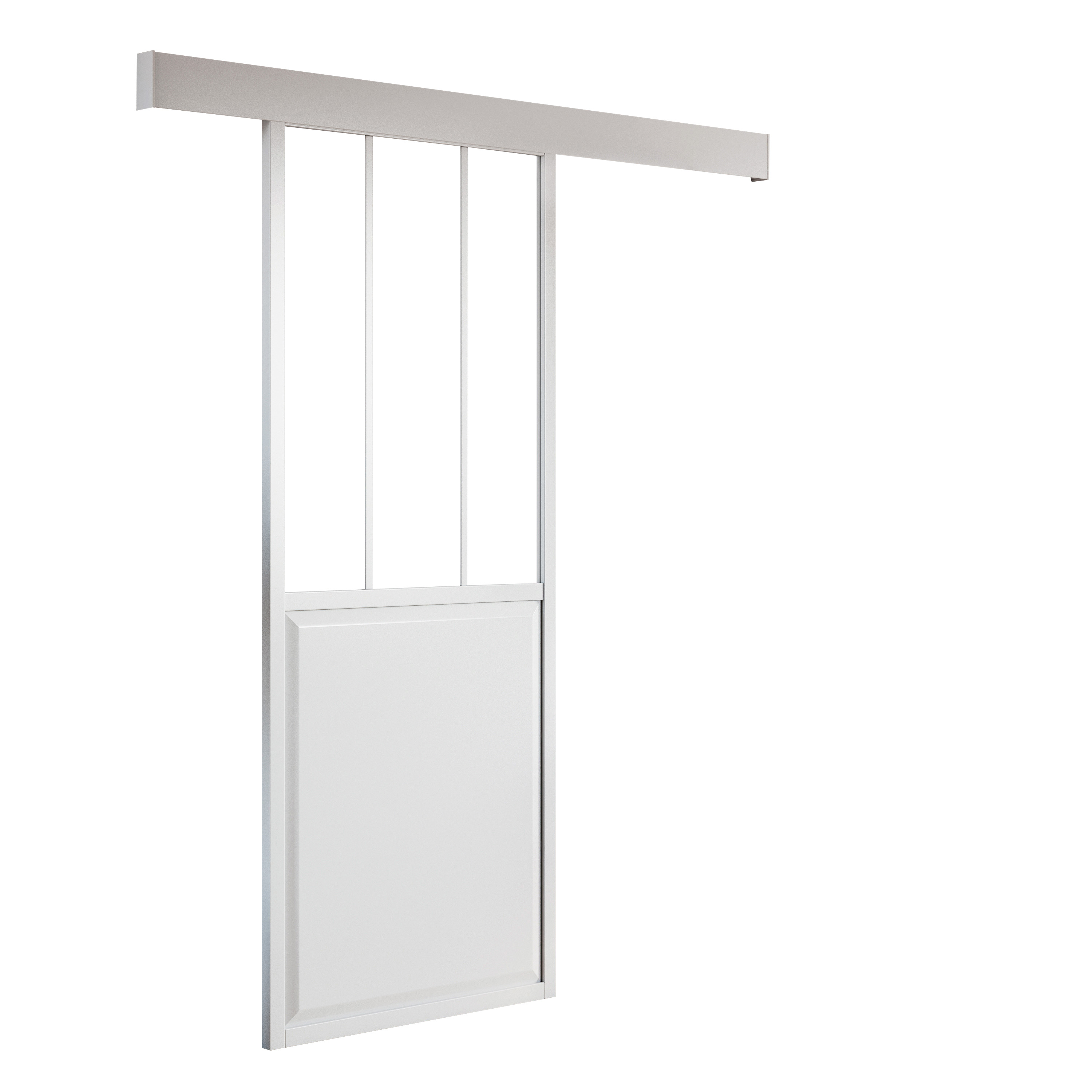 Anta per porta scorrevole ARTENS Atelier in alluminio bianco 86 x 215 cm reversibile - 1