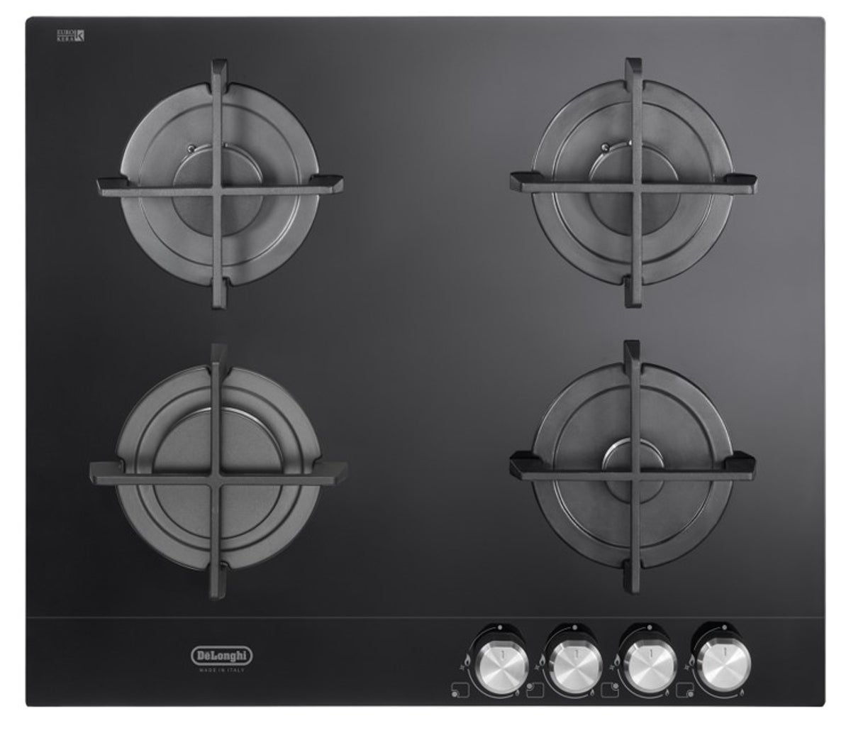 Piano cottura 4 fuochi L 60 cm LM 64 VGN DE'LONGHI nero griglie in ghisa |  Leroy Merlin