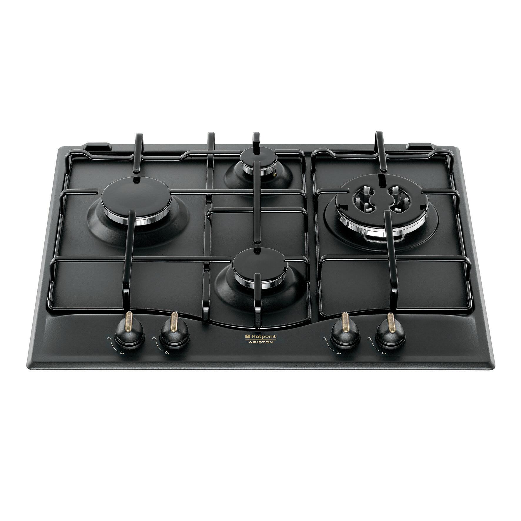 Piano cottura 4 fuochi L 59 cm PC 640 T ANR /HA HOTPOINT grigio antracite  griglie in acciaio smaltato | Leroy Merlin