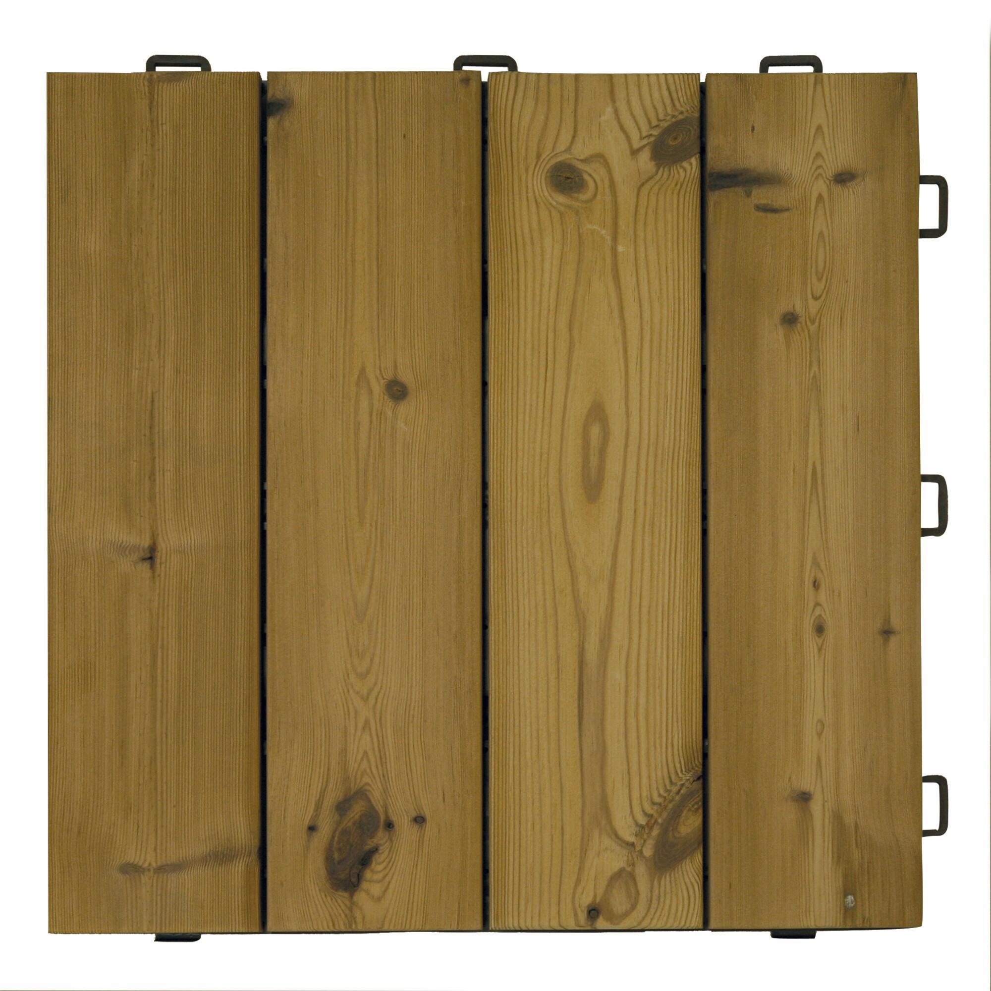 Piastrelle ad incastro ONEK Thermowood in legno pino scandinavo 56 x 56 cm Sp 25 mm, pino - 11