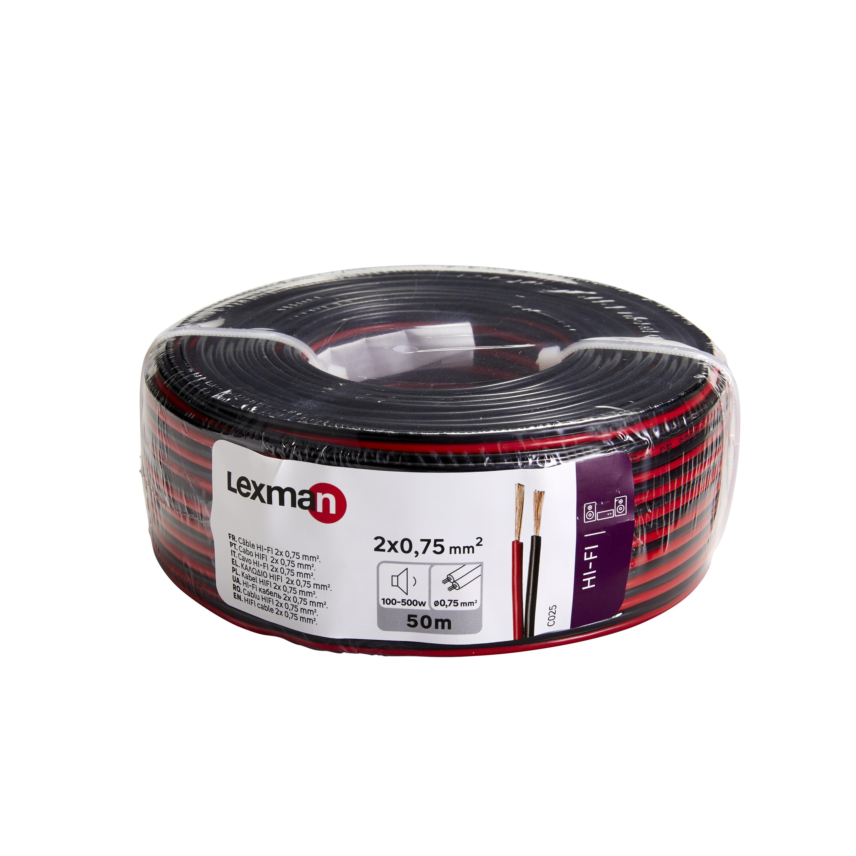 Cavo hifi LEXMAN rosso/nero 50 m Leroy Merlin