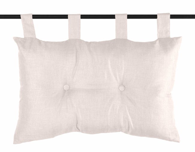 Cuscino testata letto Bea lino bianco 45x70 cm - 1