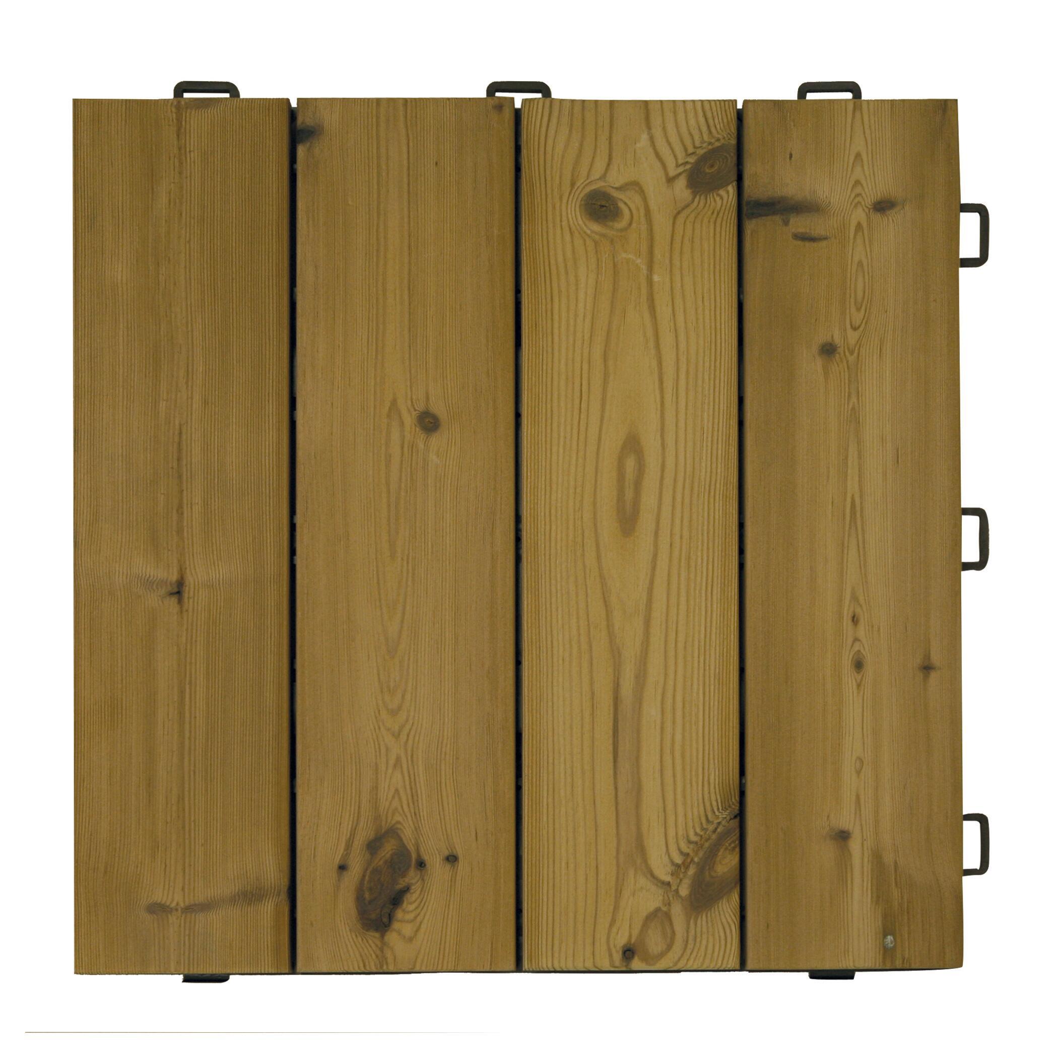 Piastrelle ad incastro ONEK Thermowood in legno pino scandinavo 56 x 56 cm Sp 25 mm, pino - 3