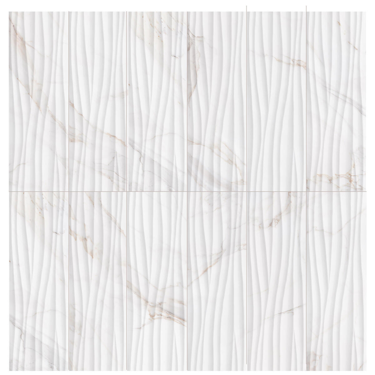 Piastrella per rivestimenti Marmorea Abaco Cal 31.5 x 100 cm sp. 8.7 mm bianco - 2