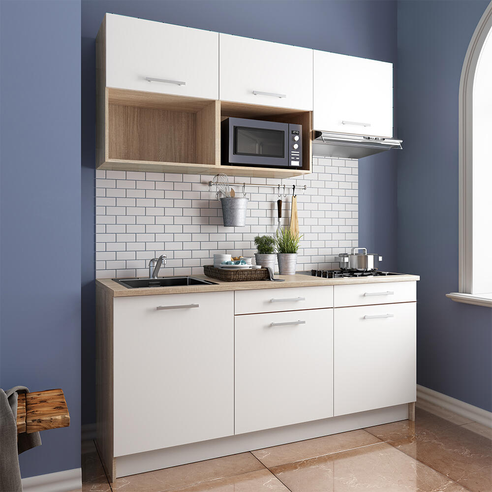 Cucina In Kit One Bianco E Rovere L 180 Cm Leroy Merlin