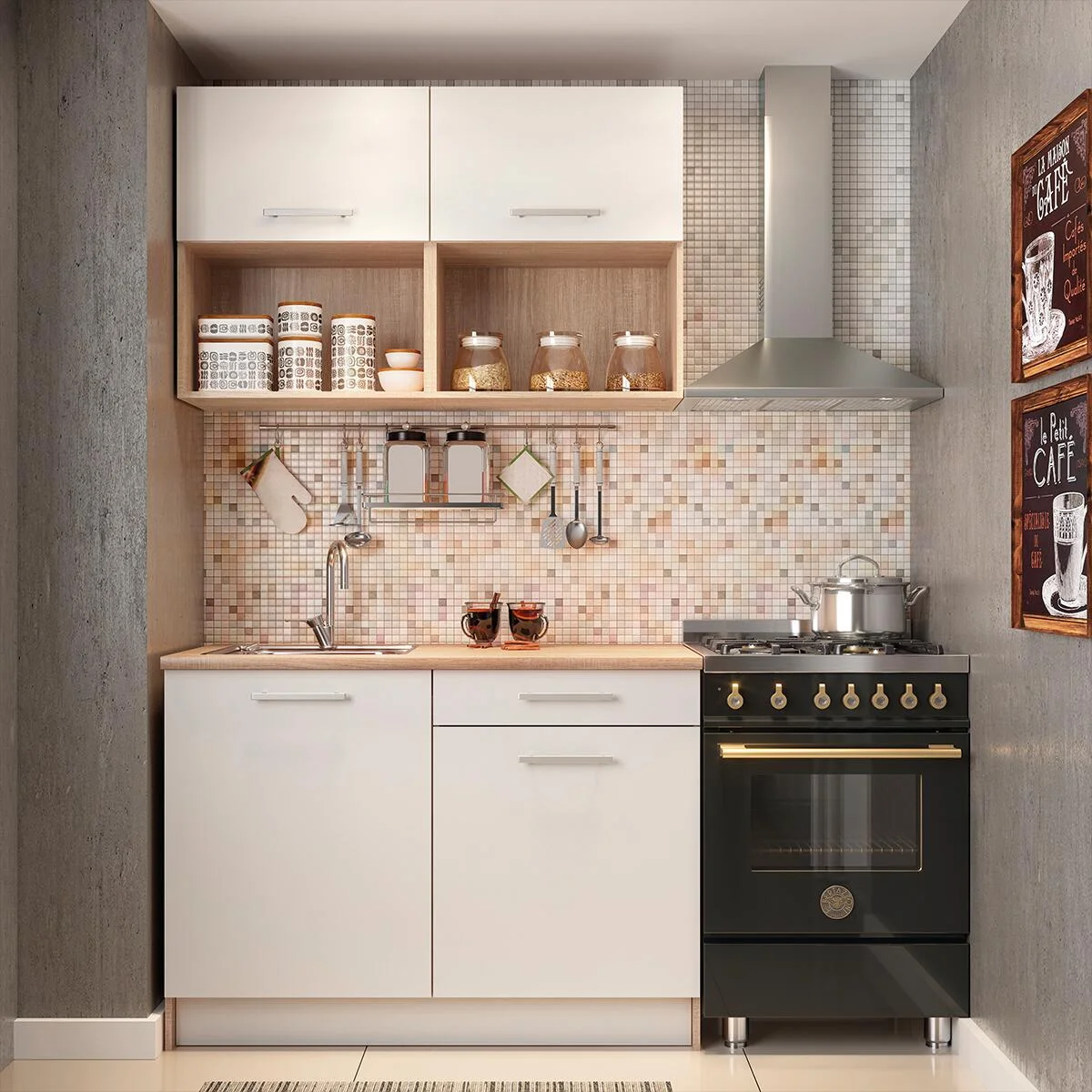 Cucina In Kit One Bianco E Rovere L 120 Cm Leroy Merlin