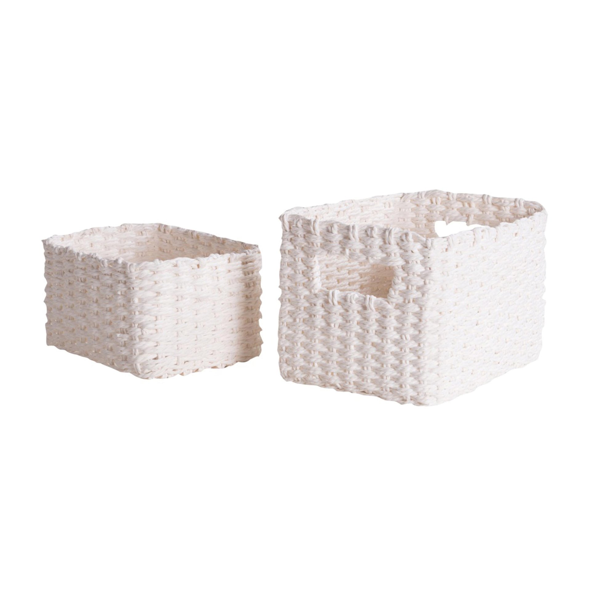 Cesta L 32 x P 14 x H 22 cm Lisu bianco