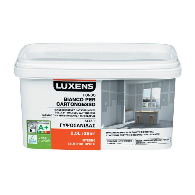 Primer precolorazione LUXENS base acqua interno per cartongesso 2.5 L - 1