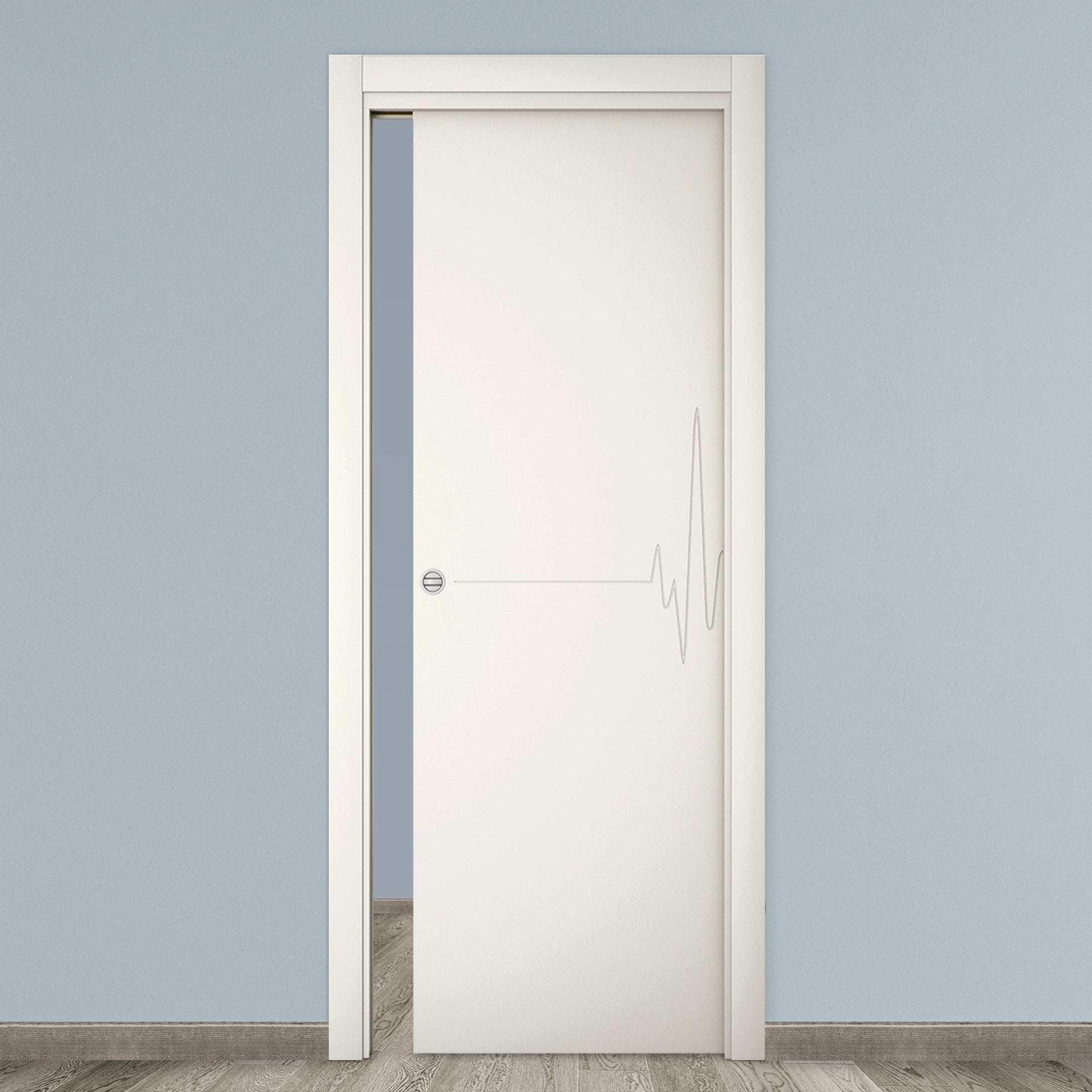 Porta Interna Reversibile Bianca Liscia - 210x80 Cm, Made In Italy Con Telaio Incluso - Foto 6