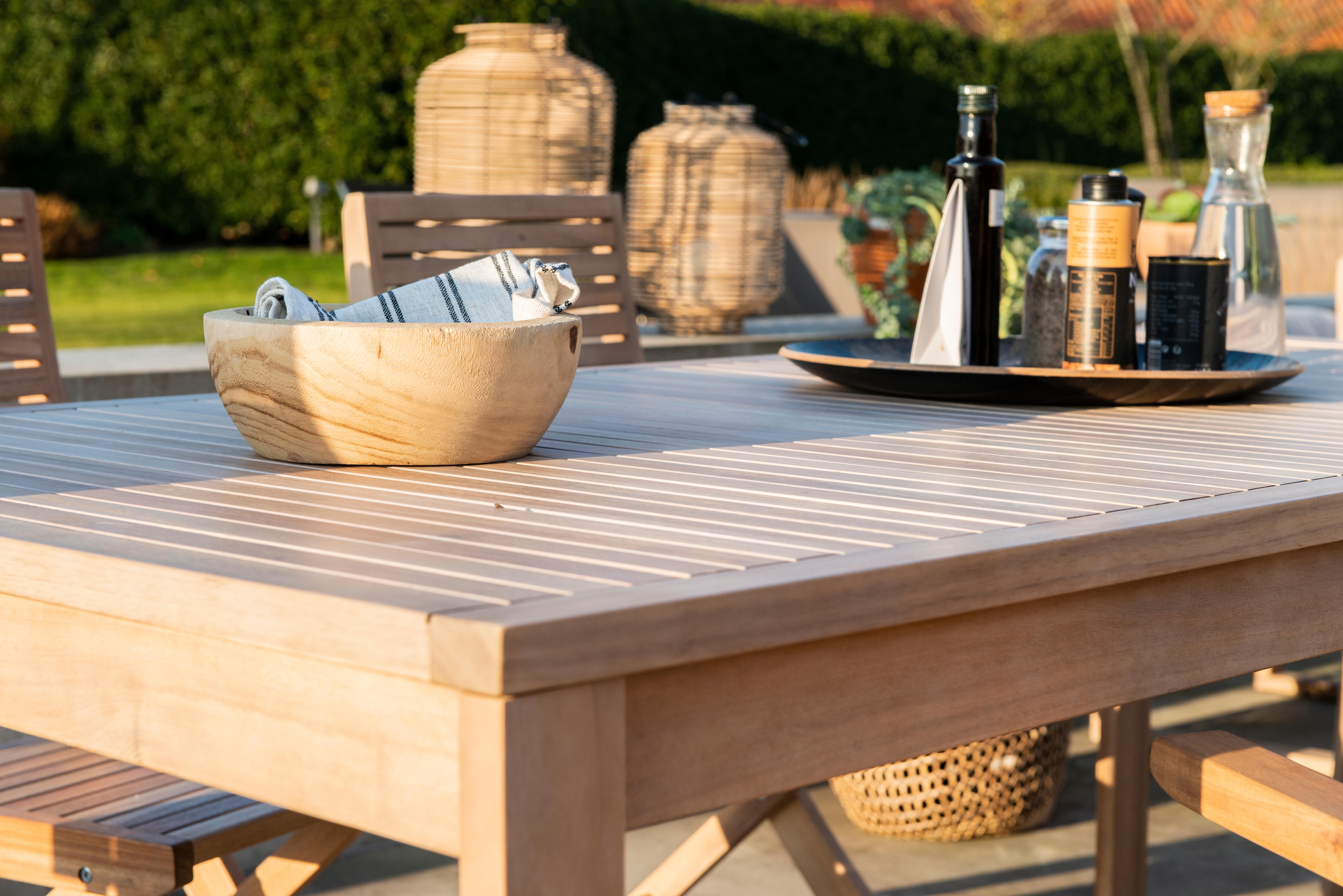 Tavolo da giardino allungabile rettangolare Solaris NATERIAL con piano in legno L 180/240 x P 90 cm - 8