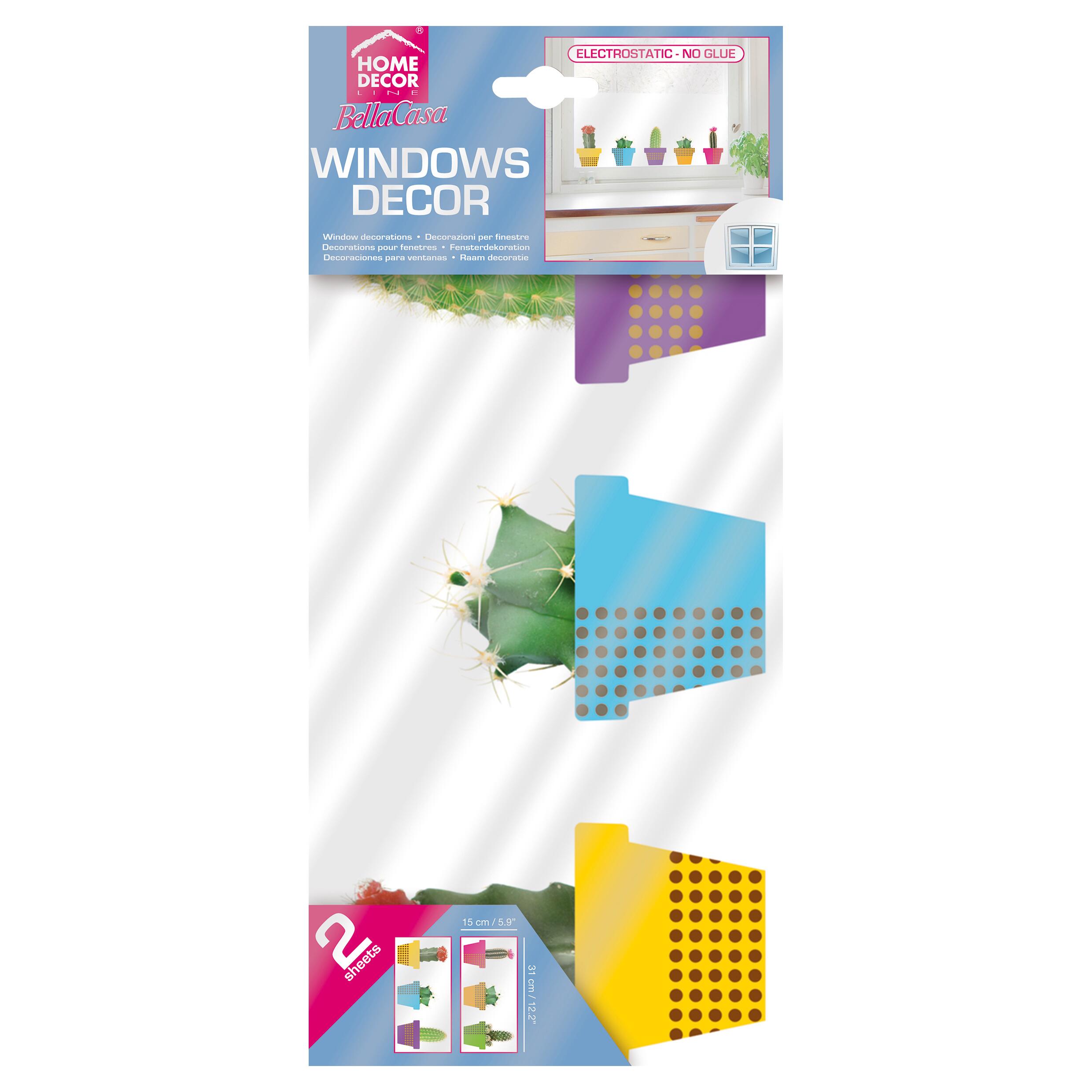 Sticker Cactus 15.5x34 cm multicolore, confezione da 2 fogli Leroy Merlin