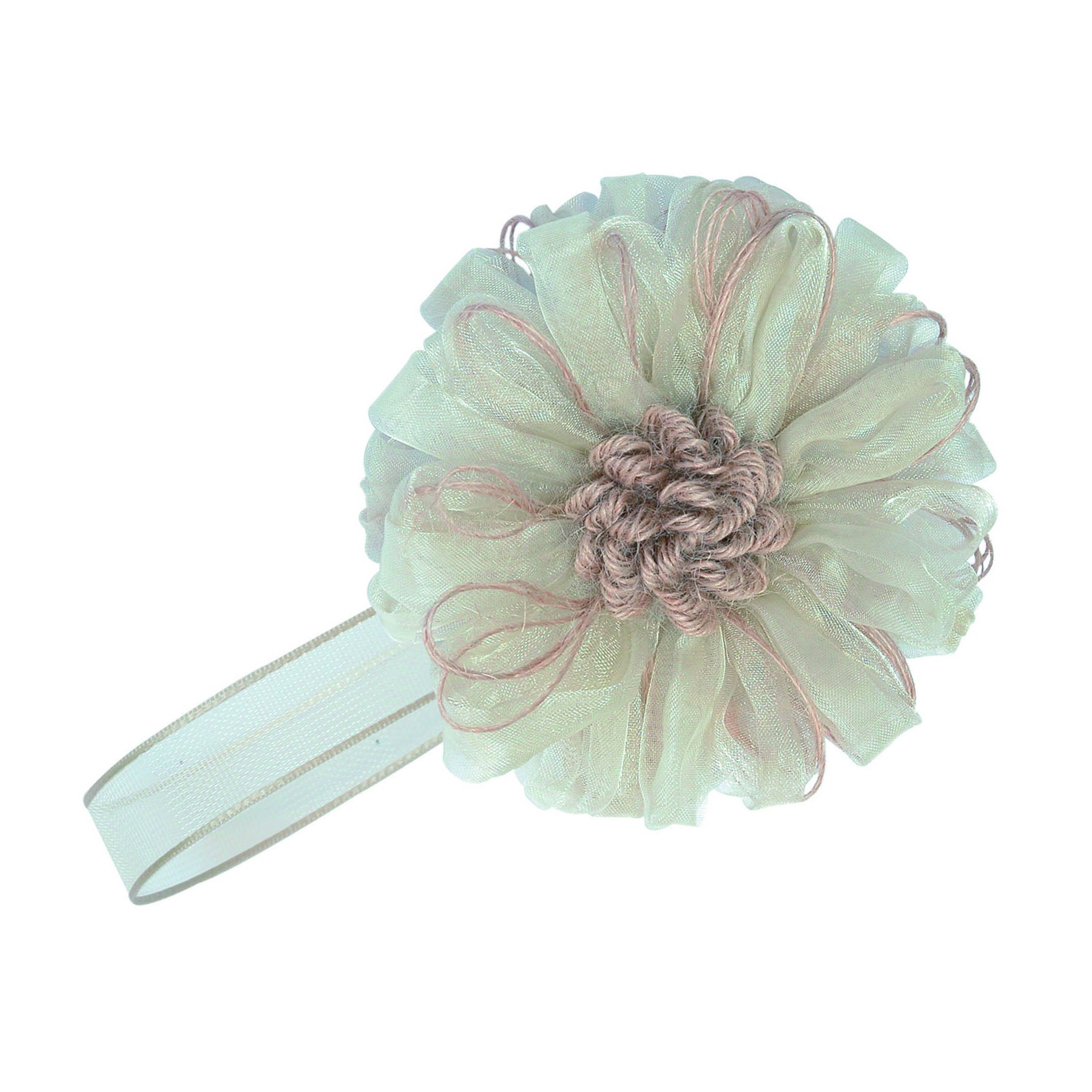 Fermatenda A Magnete A Forma Di Fiore Grigio - Set Da 2 Pezzi Per Tende Con Design Elegante