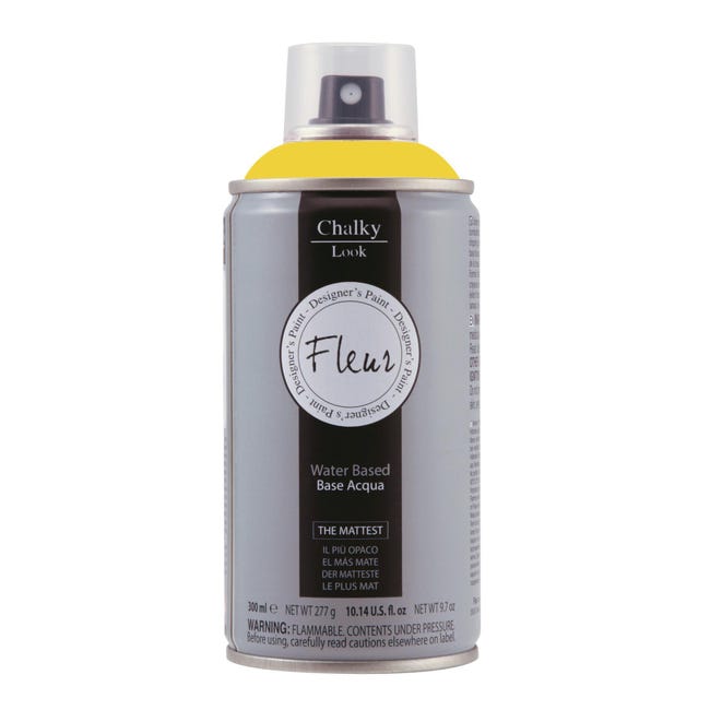 Smalto spray FLEUR Chalky look base acqua giallo primary yellow extramat 0.3 L - 1
