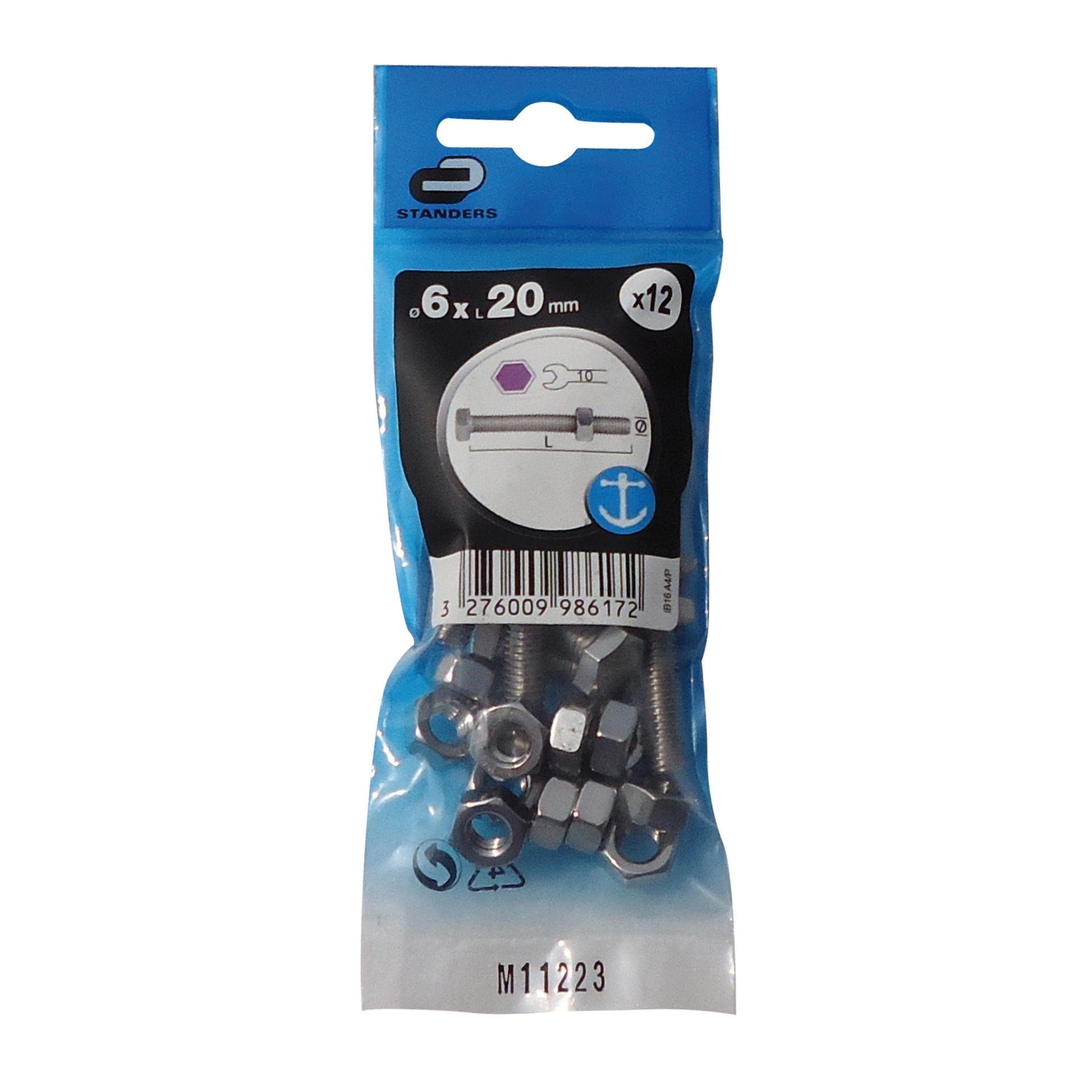 10 X Bulloni Quadrati M6 X 6Mm X 150Mm Con Dadi Esagonali Bzp | Onesto - Foto 11