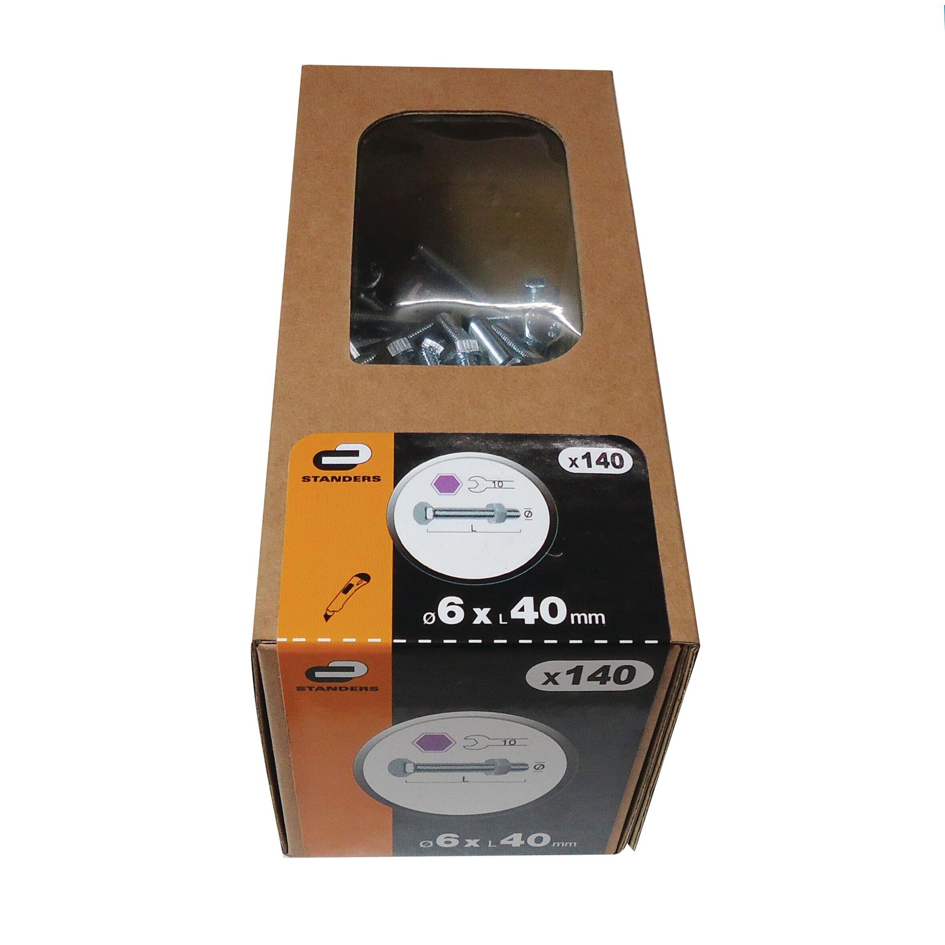 Bullone testa esagonale L 40 x Ø M6 mm, 140 pezzi