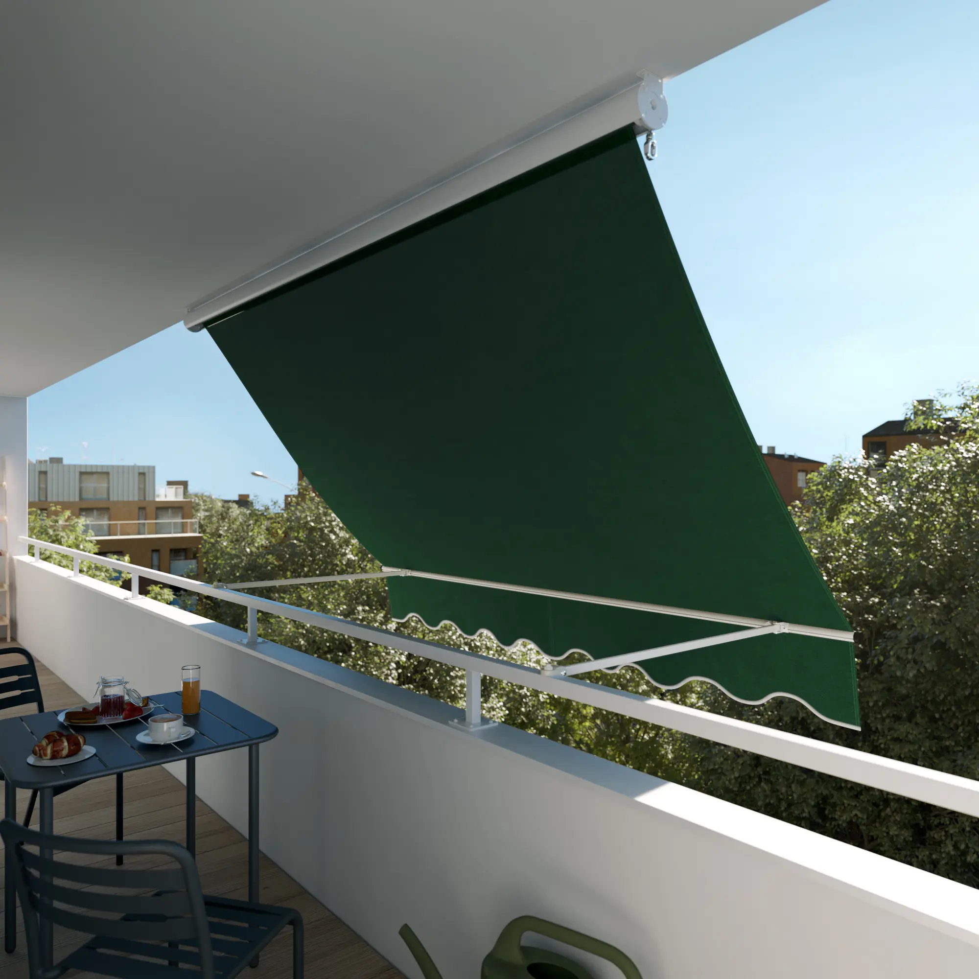 Tenda da sole a caduta con catenella 2x3m Rigato Verde 
