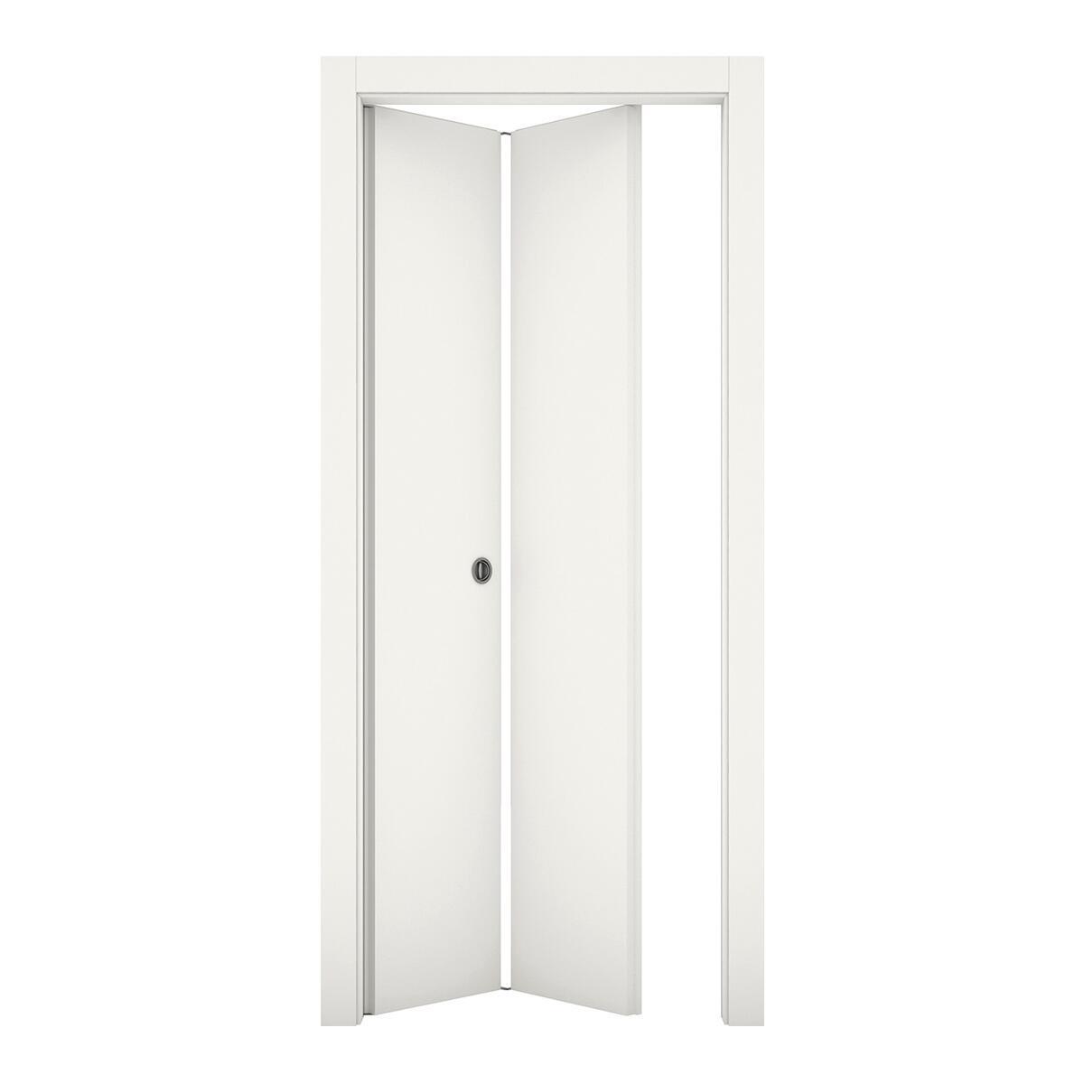 Porta pieghevole asimmetrica Word bianco laccato L 70 x H 210 cm sinistra