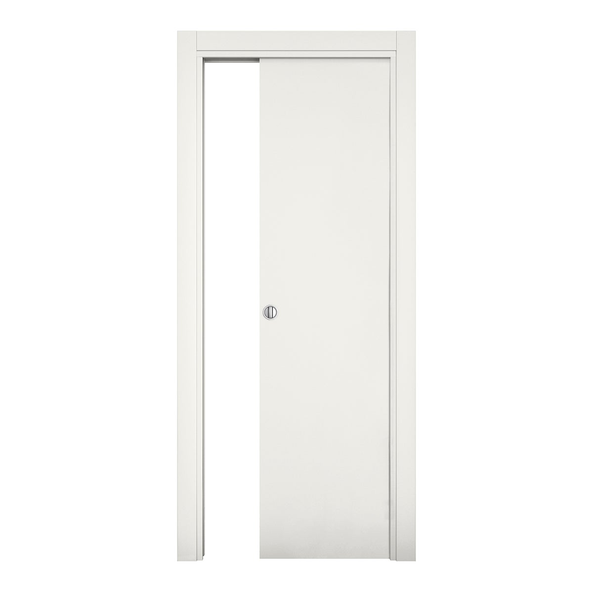 Porta scorrevole a scomparsa Word bianco laccato L 60 x H 210 cm reversibile