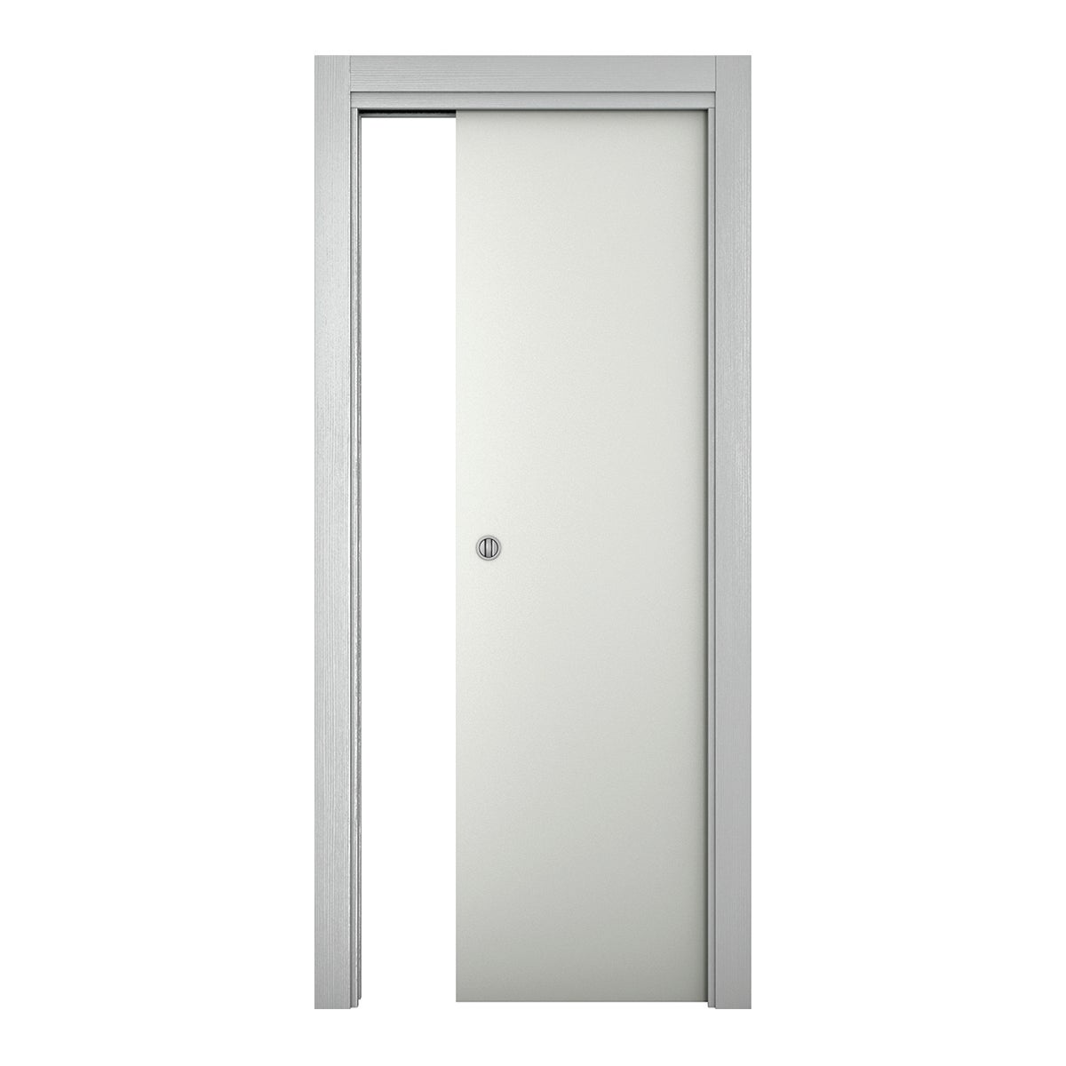 Porta scorrevole a scomparsa Bath bianco laccato L 80 x H 210 cm reversibile