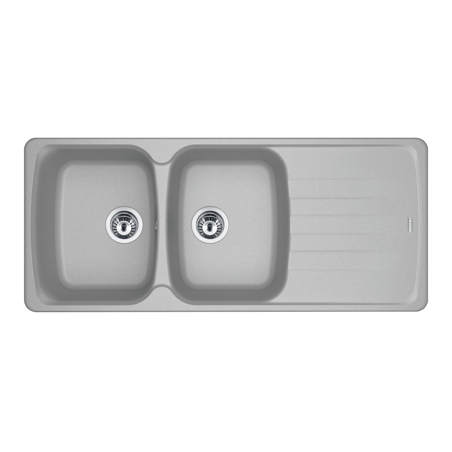 Lavello a incasso FRANKE fragranite AZG 621 alluminio 50 x 116 cm 2 vasche con gocciolatoio
