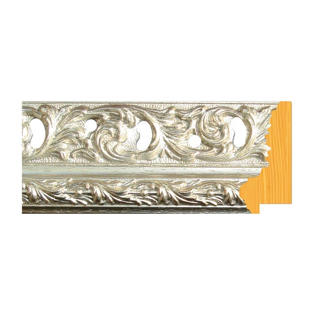 Asta per cornice Sharon in legno foglia oro argento 6.5 cm - 1