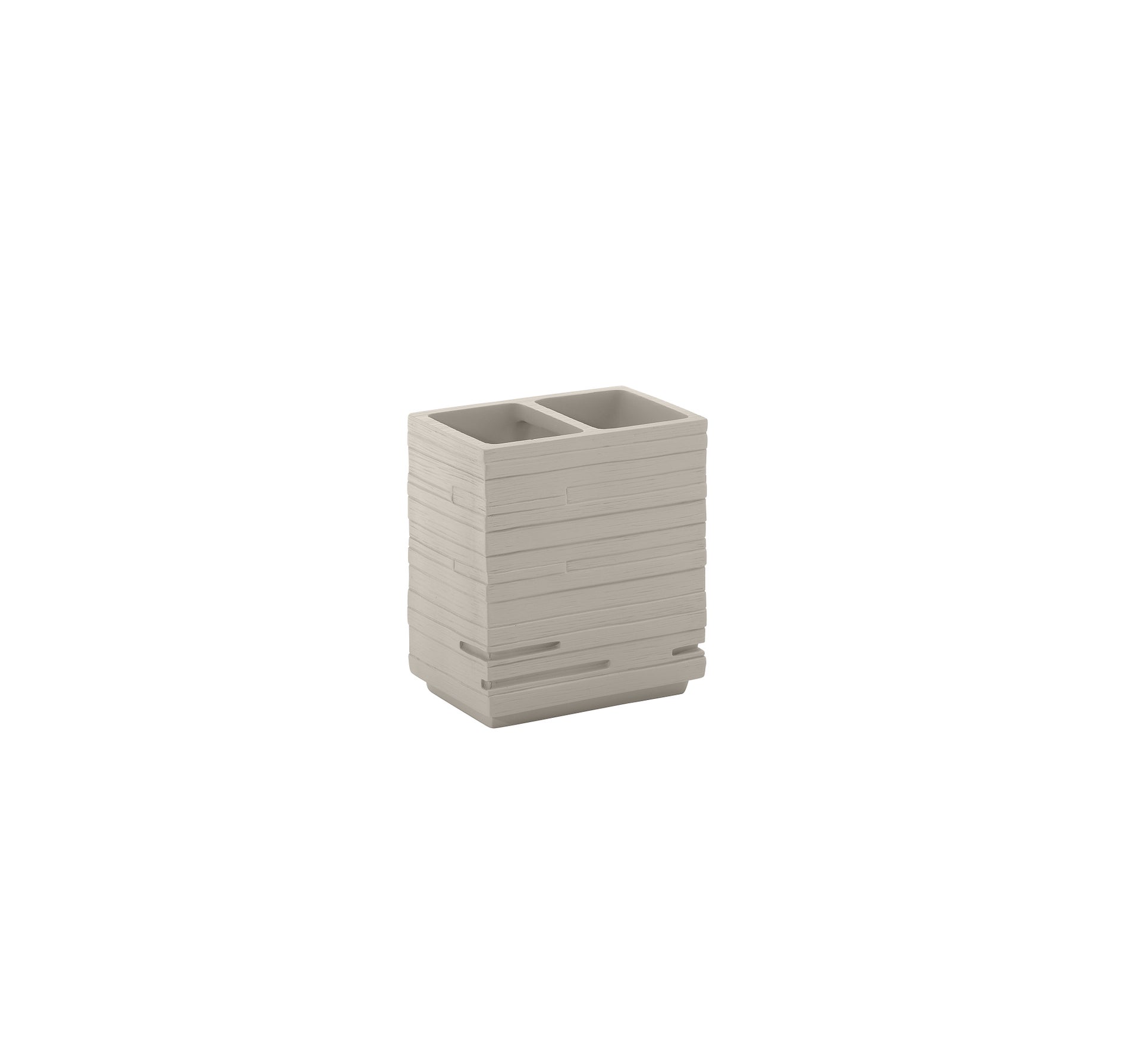 Porta spazzolini in resina beige