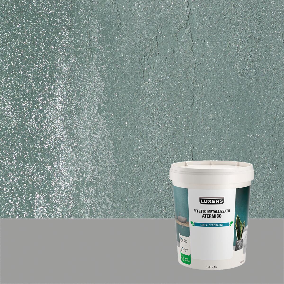 Pittura Decorativa Luxens 1 L Giada Verde Effetto Metallo Leroy Merlin
