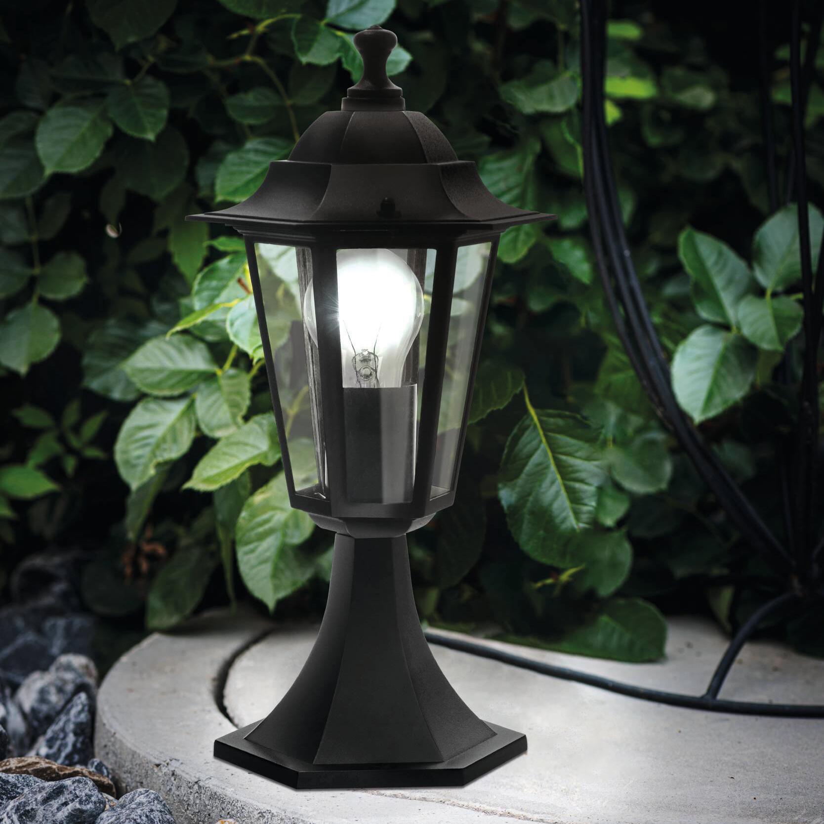 Lampioncino Da Giardino Moderno Nero In Alluminio IP65 – Altezza 60 Cm, Attacco E27, Modello PT02 Kovalmax – Illuminazione Esterna Per Vialetti E Terrazzi