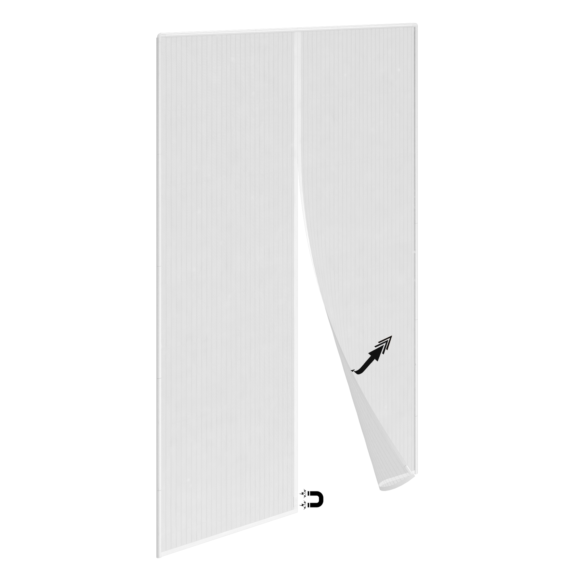 Tenda zanzariera regolabile magnetica per portafinestra L 150 x H 230 cm bianco - 3