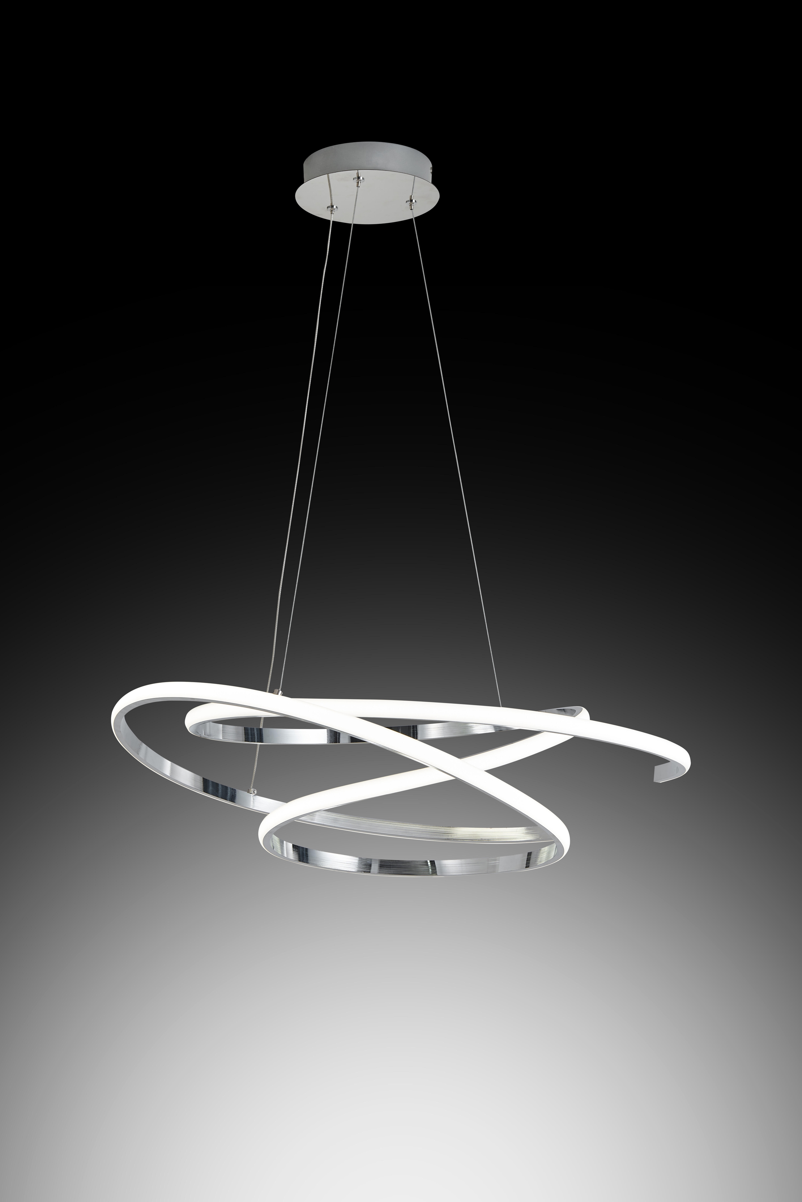 Lampadario Moderno Vivian cromo, in alluminio, D. 60 cm - 4