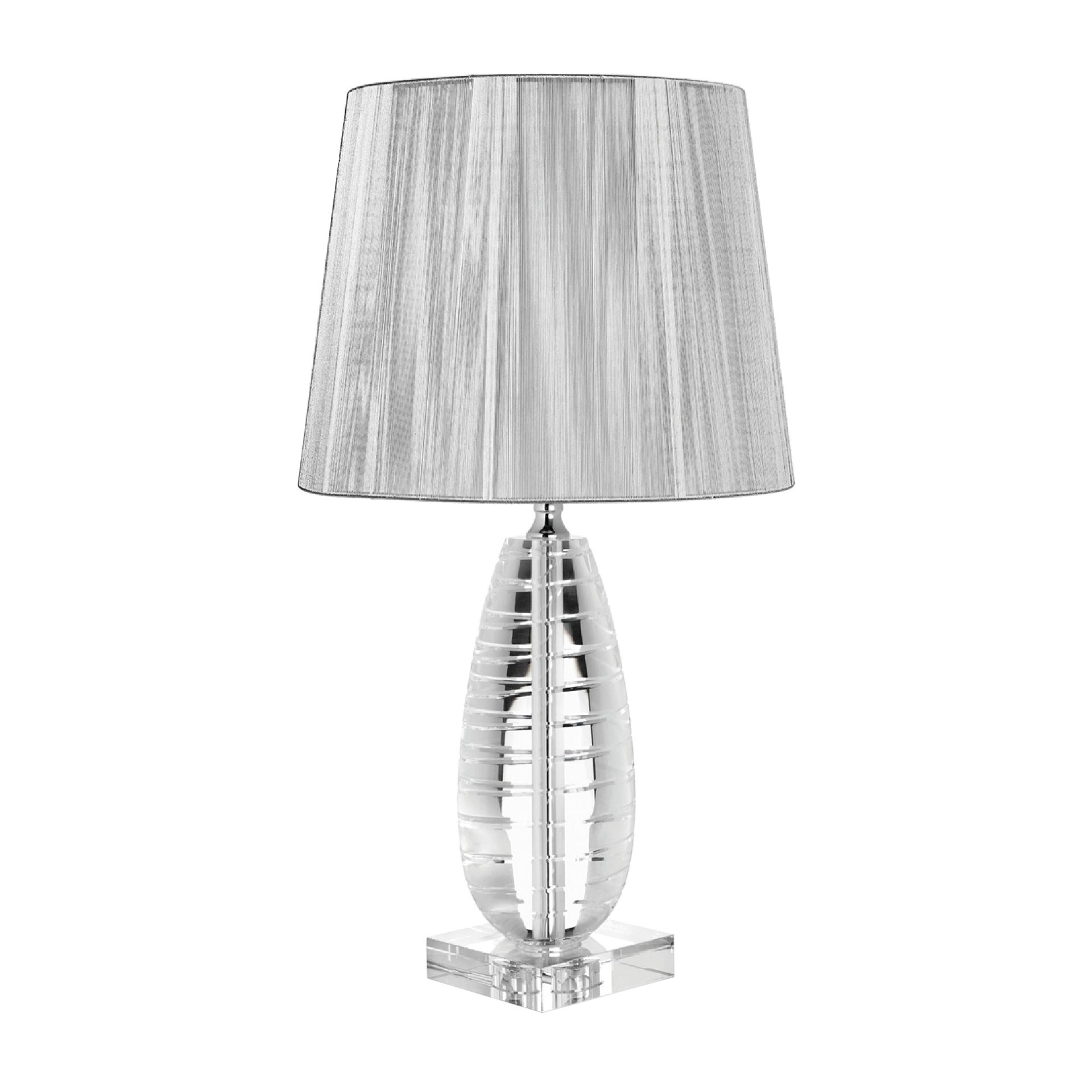 Lampada da tavolo Design Crystal argento , in vetro, HOMEMANIA