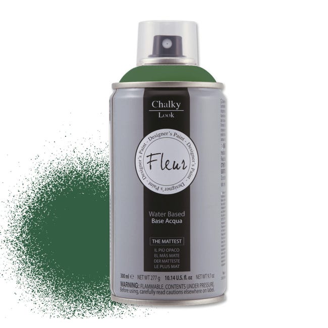 Smalto spray FLEUR Chalky look base acqua verde green queen opaco 0.3 L - 1