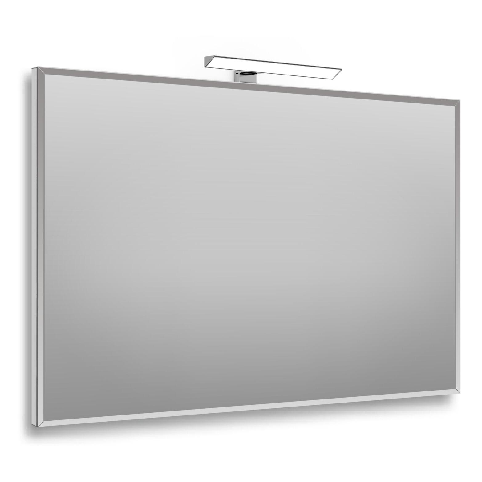 Specchio con illuminazione integrata bagno rettangolare Bisellata L 90 x H 60 cm