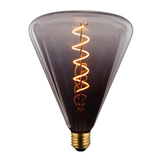 Lampadina decorativa LED filamento, Triangle, E27, Triangolare, Fumé, Luce calda, 4W=90LM (equiv 4 W), 360° dimmerabile, ON - 1