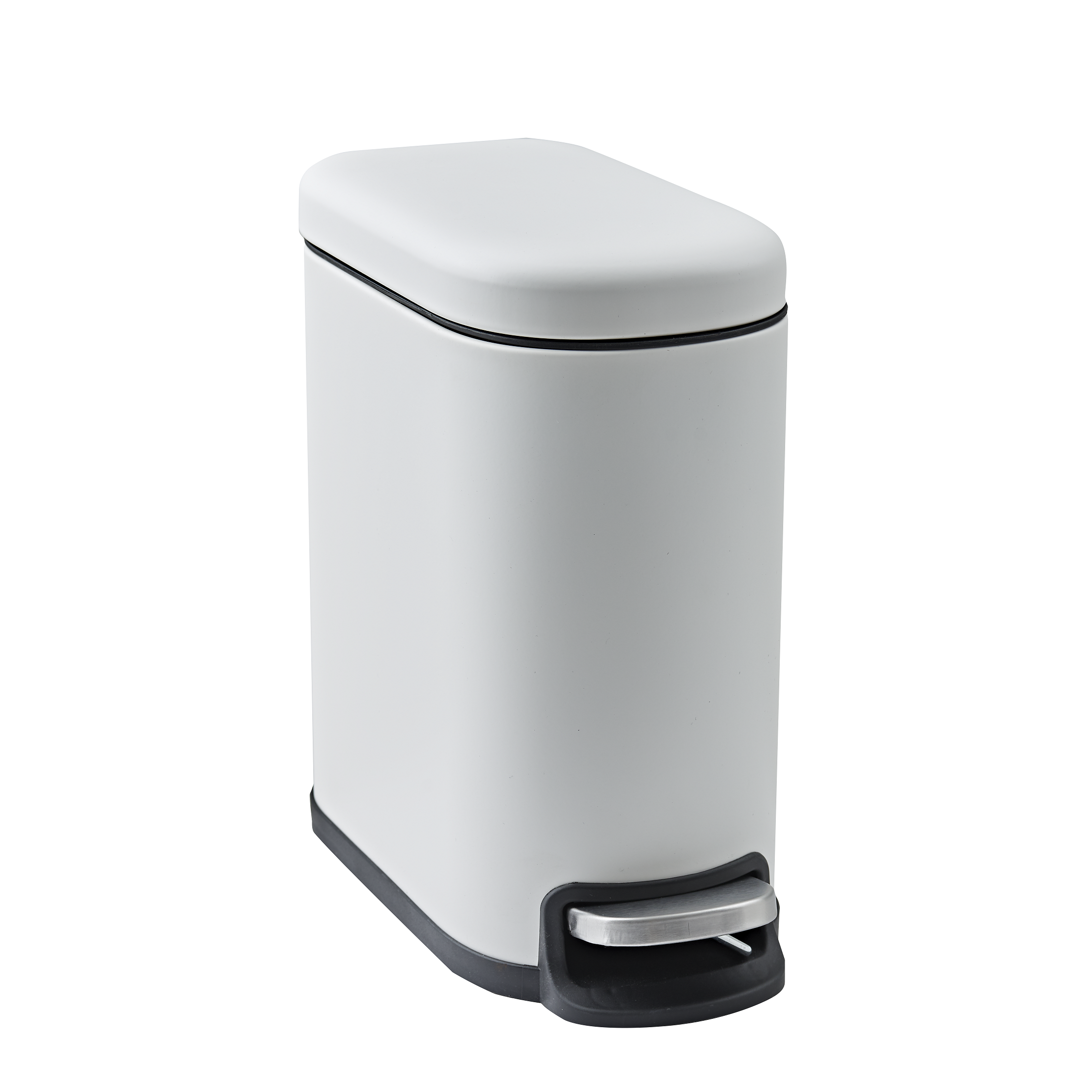 KARL HAUSMANN Cestino Bagno Pattumiera - 3L - Argento Secchio Spazzatura Bagno - Acciaio Inossidabile Bidoncino Bagno con Pedale a Chiusura - Cestgini per Cosmetici - Trash Bin - Pattumierina